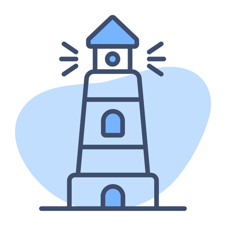 Sea navigation tower, modern vector of lighthouse in editable styleのイラスト素材