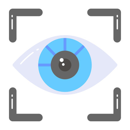 Amazing vector design of eye lock, retina scan iconのイラスト素材
