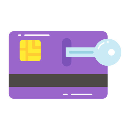 key with atm card, vector design of card security in modern styleのイラスト素材