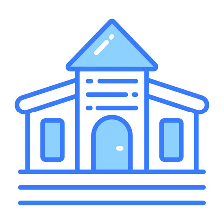 An editable vector of school building, vector of learning instituteのイラスト素材