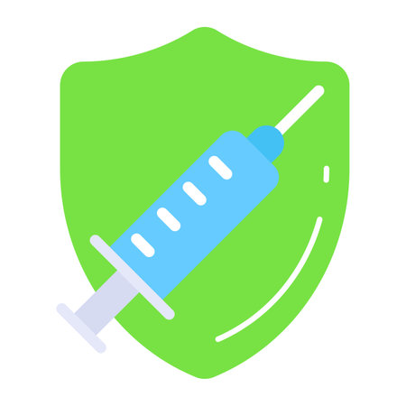 Injection with shield vector design of vaccinationのイラスト素材