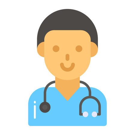 A professional avatar of medical icon vector trendy design medical doctorのイラスト素材