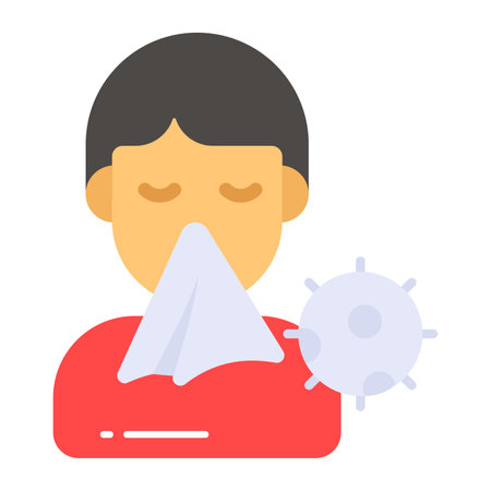An amazing style of sneezing vector modern design of fluのイラスト素材