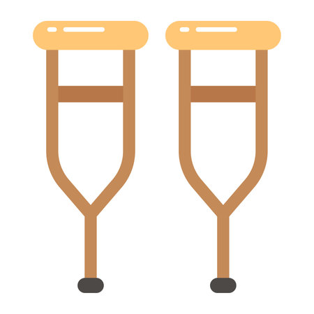 Crutches vector design in modern and trendy styleのイラスト素材