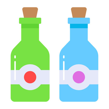 Modern and trendy style vector of wine bottles, editable iconのイラスト素材