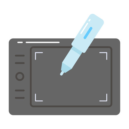 Modern vector design of graphic tablet, pen tablet icon for digital artのイラスト素材