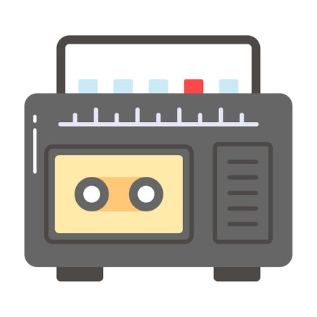 Cassette player icon in trendy style, editable vectorのイラスト素材