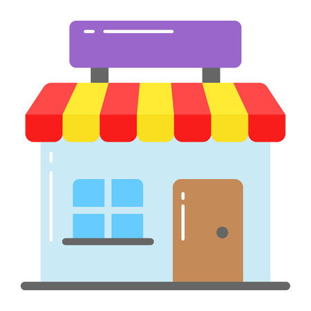 Shop building vector design in modern style, editable iconのイラスト素材