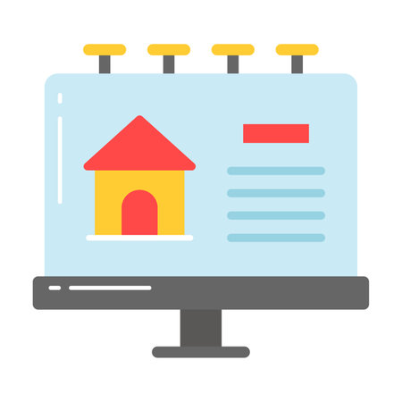 Real estate advertisement board, roadside promotional hoardingのイラスト素材