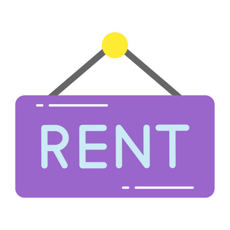Trendy vector design of rent board, hanging placard iconのイラスト素材