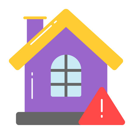 Exclamation mark with home vector design of home warning, easy to editのイラスト素材