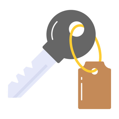 Ready to use vector design of key, keyring attached to keyのイラスト素材