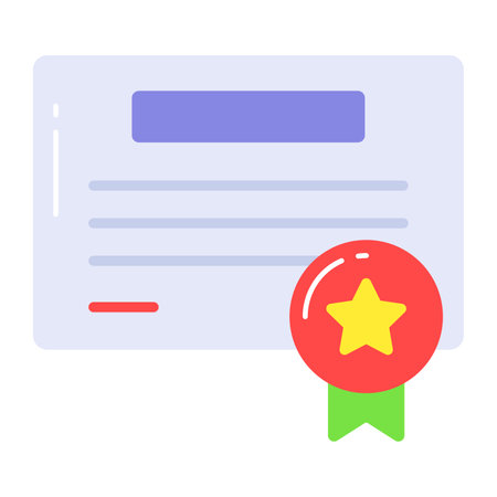 Star badge certificate vector design in trendy style, customizable iconのイラスト素材