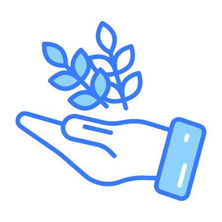 Grain on hand vector design of charity, modern vector of almsのイラスト素材