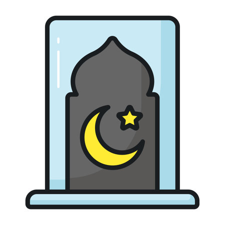 Moon and star vector design in modern and trendy style, easy to useのイラスト素材