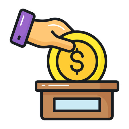 An amazing vector of donations in trendy style, premium icon of charityのイラスト素材