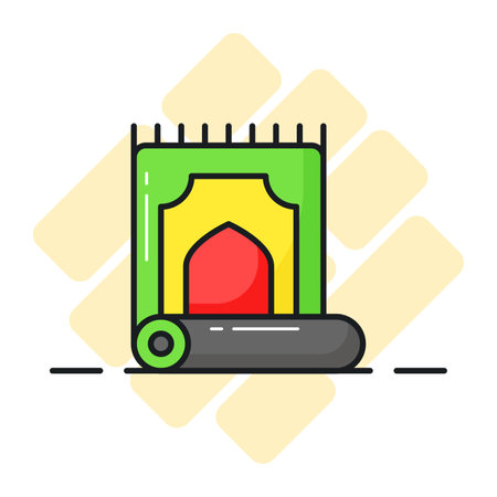 Prayer mat vector design in trendy style, download for premium useのイラスト素材