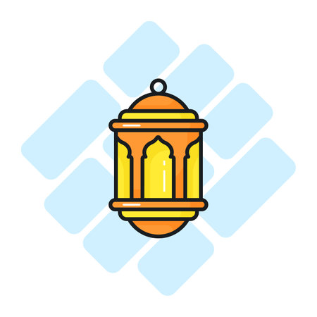 Islamic lantern vector design, portable light icon in modern styleのイラスト素材