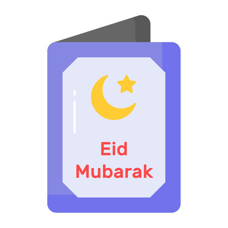 Eid mubarak greeting card in modern style easy to use icon, premium vectorのイラスト素材