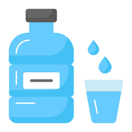Zam zam water gallon with glass vector design, editable styleのイラスト素材