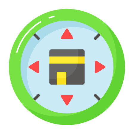 Trendy vector of qibla direction compass in editable style, premium iconのイラスト素材