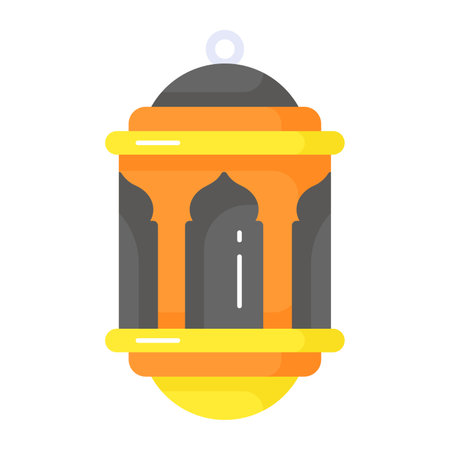 Islamic lantern vector design, portable light icon in modern styleのイラスト素材