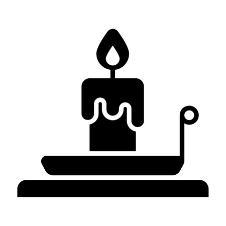 Vector of Burning candle on plate in modern style, creatively designed iconのイラスト素材