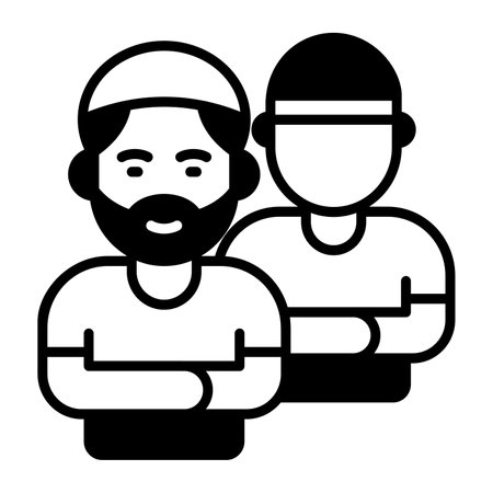 Well designed vector of praying namaz in editable style, premium iconのイラスト素材