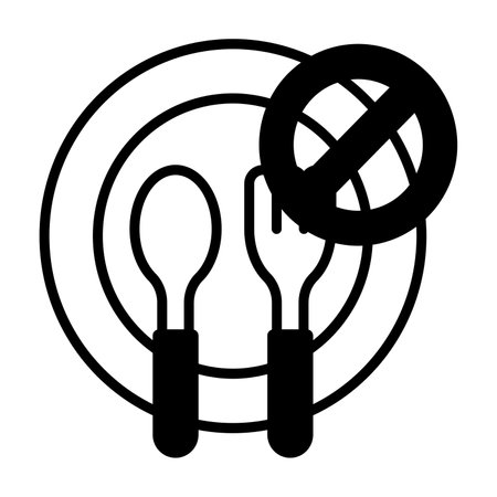 Prohibited sign on food utensils showing concept vector design of ramadan fastingのイラスト素材