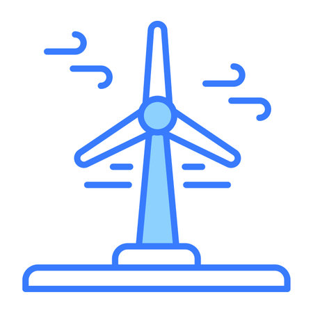 Creatively designed vector of wind turbine in trendy style, premium icon of wind turbineのイラスト素材
