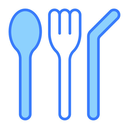 Reusable utensils vector design in modern style, isolated on white backgroundのイラスト素材