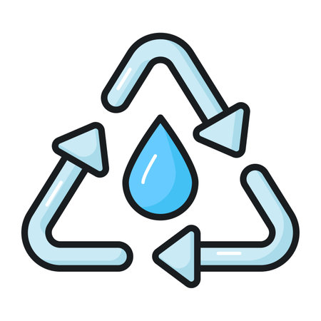 Water drop with recycling sign denoting concept vector of water recycling, premium icon designのイラスト素材