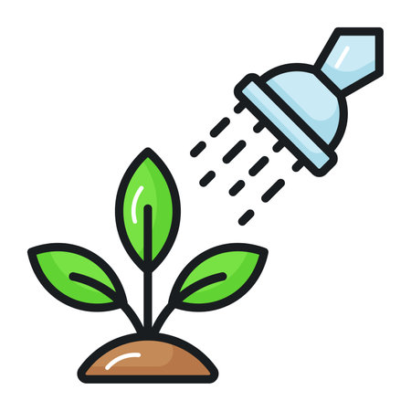 Watering plants vector design in trendy style, premium icon of ecologyのイラスト素材