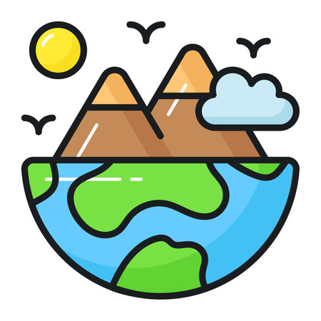 Ecology vector design in modern and trendy style, green earth planted concept, icon of world ecologyのイラスト素材