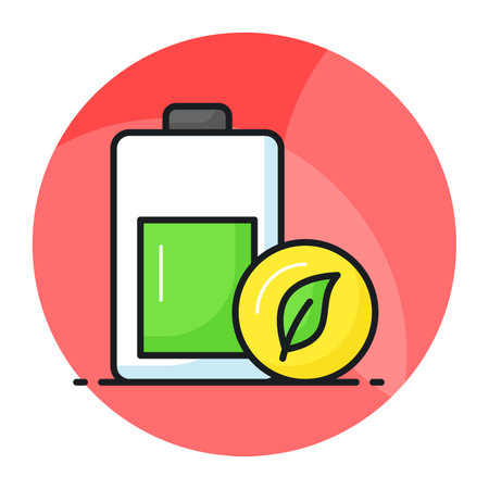 Creatively designed vector of eco battery in editable style, premium iconのイラスト素材