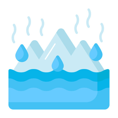 An amazing vector design of Melting Glaciers in trendy style, world earth day iconのイラスト素材