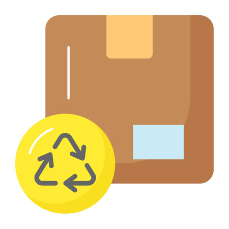 Recycling arrow on carton box, vector design of parcel recycling in editable style, premium iconのイラスト素材