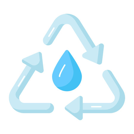 Water drop with recycling sign denoting concept vector of water recycling, premium icon designのイラスト素材
