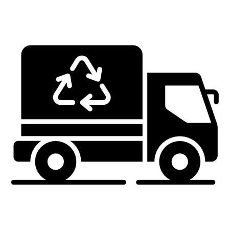An amazing vector design of recycling truck in trendy style, garbage truck symbol icon, easy to use in web, mobile apps and all presentation projectsのイラスト素材