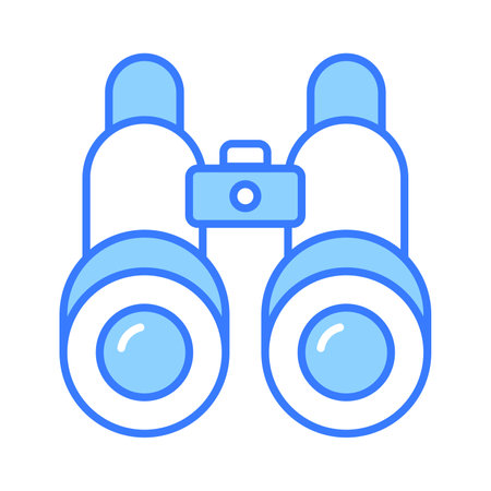 An optical instrument with a lens for each eye, used for viewing distant objects, binoculars vector design in trendy styleのイラスト素材