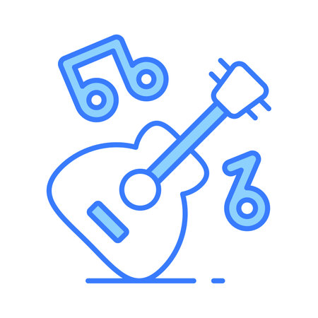 A string musical instrument vector design, premium icon of guitar in modern styleのイラスト素材