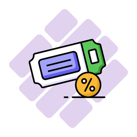 An icon of a discount ticket represents savings, promotions, and special offers for events, transportation, or other activities. Premium vectorのイラスト素材