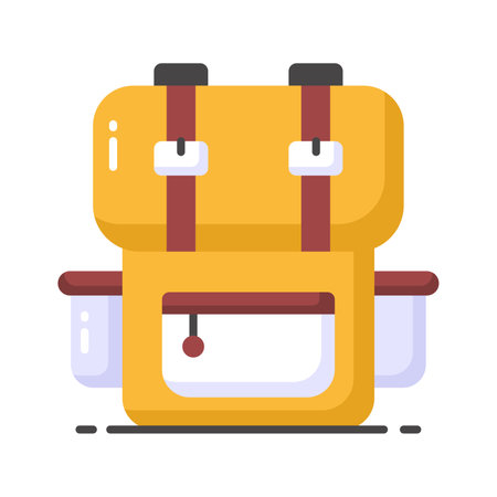 Travel backpack vector design, hiking bag icon easy to use in web, mobile and all presentation projectのイラスト素材