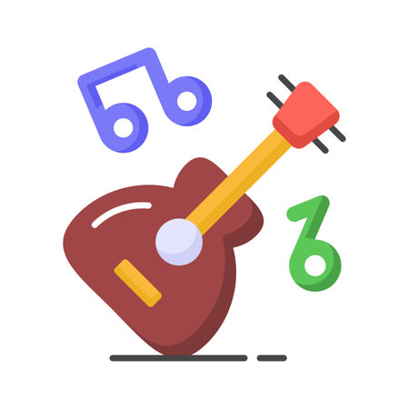 A string musical instrument vector design, premium icon of guitar in modern styleのイラスト素材