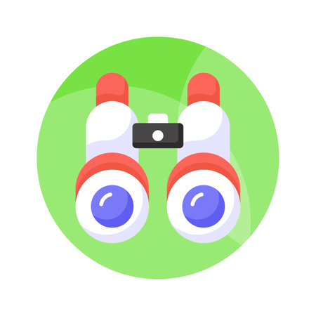 An optical instrument with a lens for each eye, used for viewing distant objects, binoculars vector design in trendy styleのイラスト素材