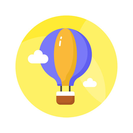 Creatively designed vector of hot air balloon, enjoy the adventure of hot air ballooningのイラスト素材