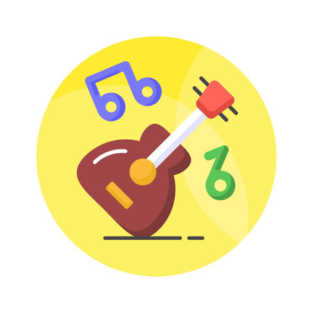A string musical instrument vector design, premium icon of guitar in modern styleのイラスト素材