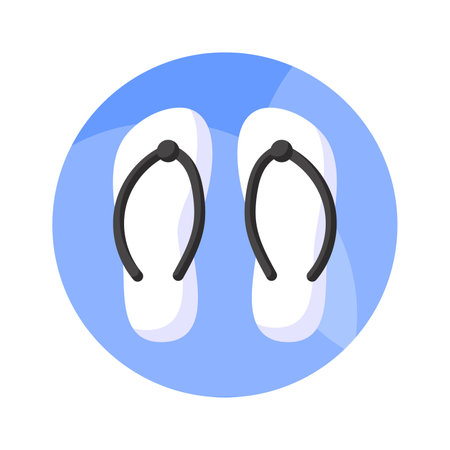 An icon of flip flops in modern style isolated on white background, editable vectorのイラスト素材