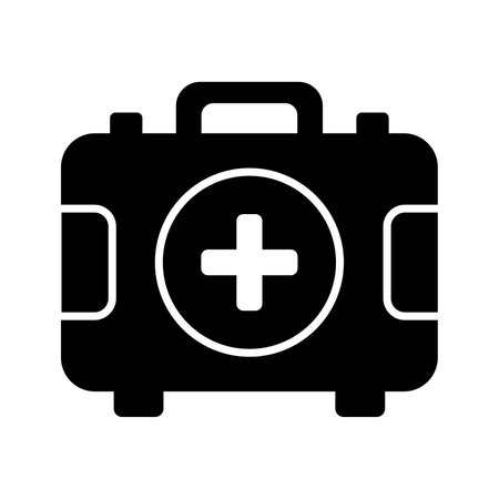 The first aid kit icon typically represents a collection of supplies and equipment used to provide medical assistance in emergency situationsのイラスト素材