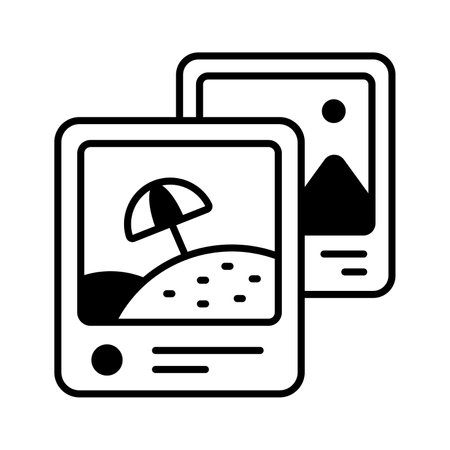 An icon of beautiful landscape images in modern style, easy to use iconのイラスト素材